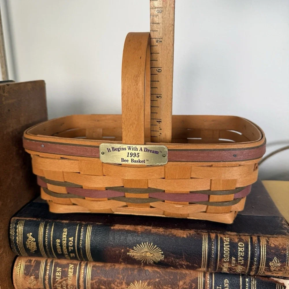 Vintage Longaberger Baskets Lot Of 4 Various Sizes Bee Basket Signed GUC